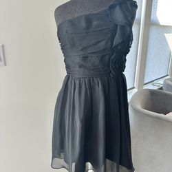The Limited One Shoulder Black Ruffle Dress