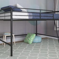 Junior Full Metal Loft Bed, Black