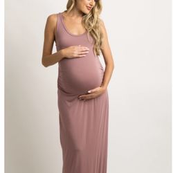 Pink blush maternity dress, and other maternity clothes.