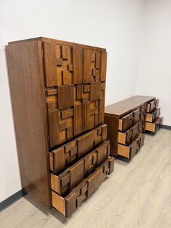 Mid centric modern LANE STACCATO bedroom dresser set MCM