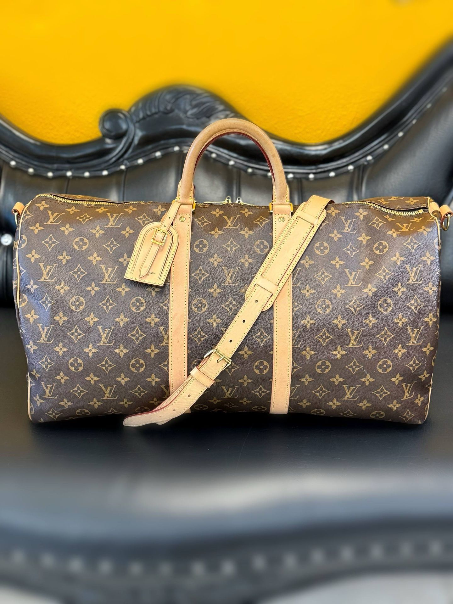 Louis Vuitton Keepall Bandouliere 55 Duffle bag Brown Canvas Monogram