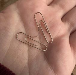 14k Paperclip hoop earrings