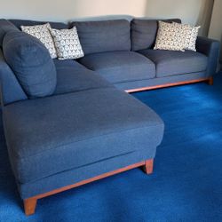 Blue Living Spaces Amherst Sectional Sofa with Chaise