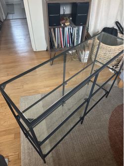 Glass and Black Trim Bookshelf