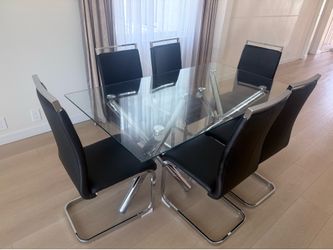Table and six chairs