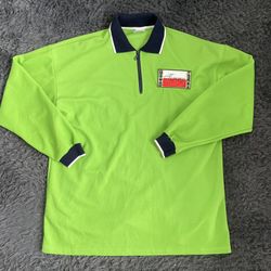 Vintage Bootleg Tommy Hilfiger Polo Lime Green Fleece | Men Size XXL