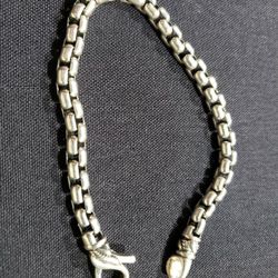 JAI Sterling Silver Box Chain Bracelet, 7 Inch