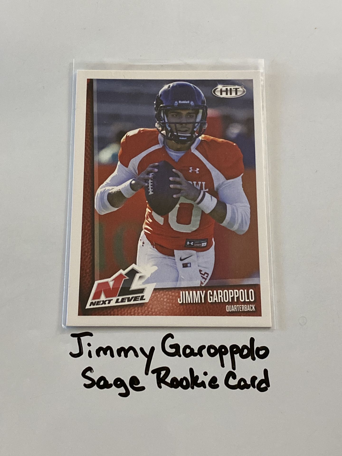 Jimmy Garoppolo Los Angeles Rams QB Sage Rookie Card.