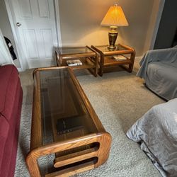 3 piece Table Set, Coffee Table + 2 Side Tables