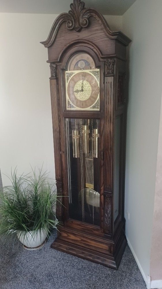 Grandfather CLOCK 1979 MOLYNEUX* West Germany OAK* Antique & Collectable. Must See