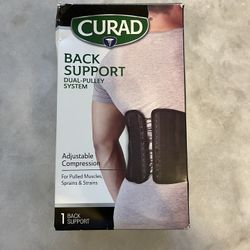 Curad Back Support Belt L/ XL – Dual Pulley Lumbar Brace for Lower Back Pain