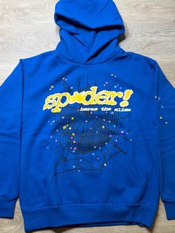 Sp5der Worldwide Blue Spiderweb Hoodie(M)