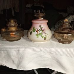Beautiful Vintage Oil Lamps .