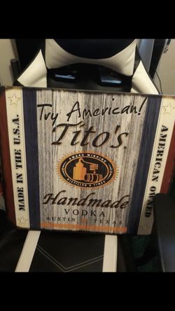 Tito’s Wooden Beer Sign