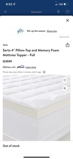 Serta Memory Foam Mattress Topper