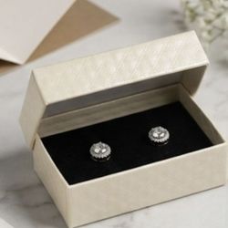 Moissanite Halo Earrings