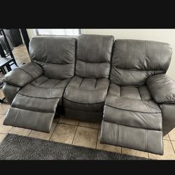 Gray Leather Recliners 