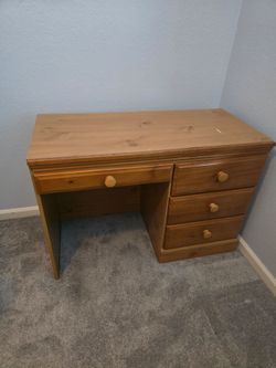 Solid Wood Computer Desk / Student Study Desk (4 Drawers)