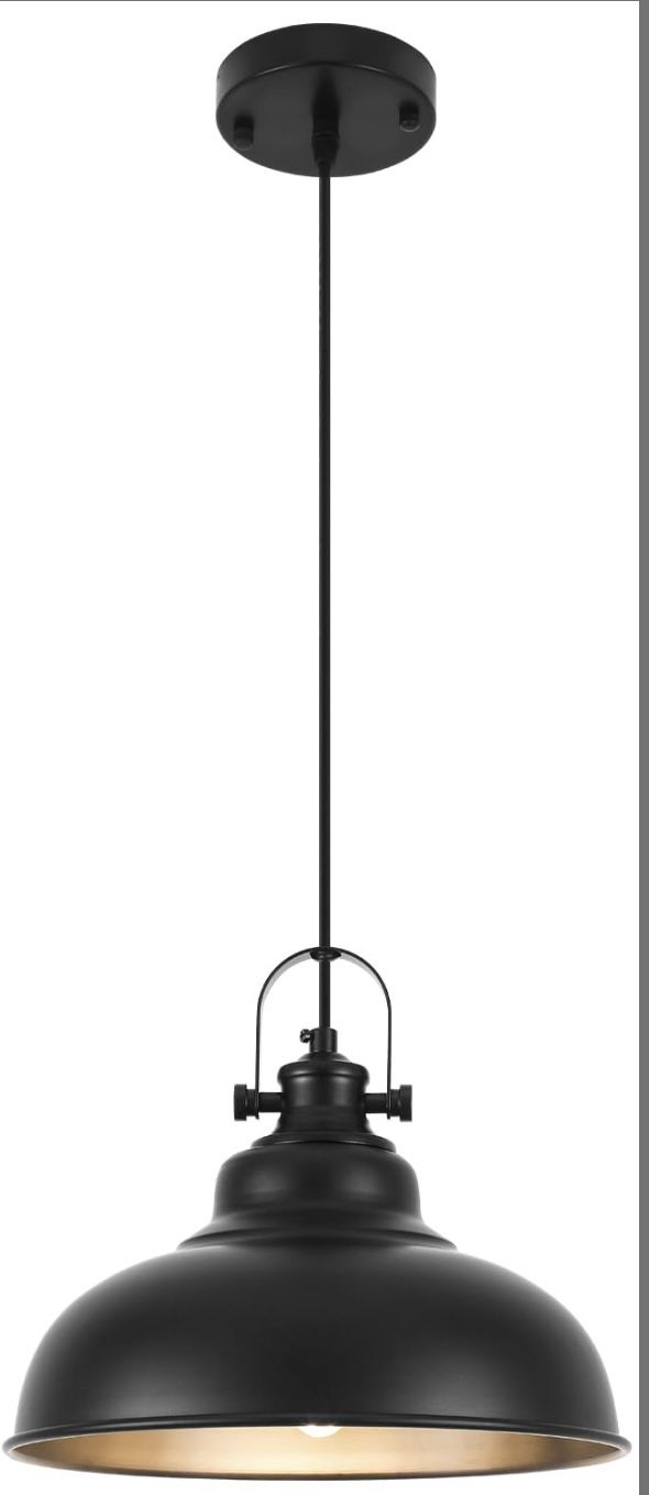 GUIHUALOVE Black Pendant Lights Kitchen Island, 11.4 Inch Dome Pendant Light, Farmhouse Pendant Light, Island Pendant Light For Kitchen Island, Dining