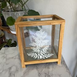 Wood Glass Boho Candle Holder / Tettarium /plater Pot