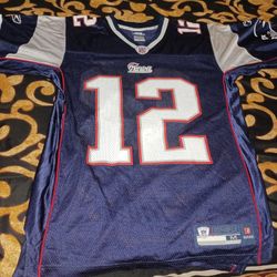 Tom Brady Navy Blue Reebok Medium Size Patriots Jersey