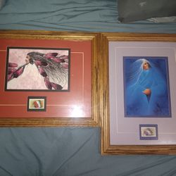 Two Nice Art Works With Stamp