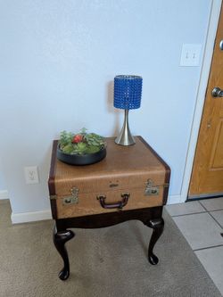 Vintage Suitcase Side Table / Storage Table – Handmade Furniture
