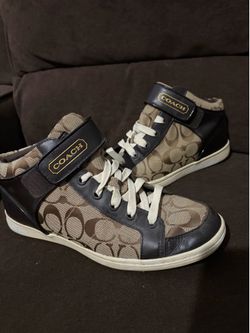 Coach Signature Jacquard High-Top Sneakers - Size 9 - Worn Once!