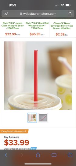 10.25" paper wrapped straw 4(300) pack red