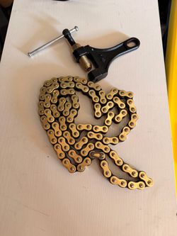Gold Bike Chain with Chain Breaker Tool