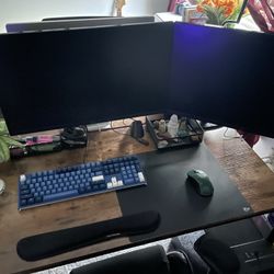 2x LG 27GN800 Computer Monitor 1440p 144hz + Dual Monitor Arm