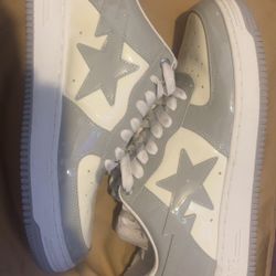 Bape Sta Grey Patent Leather Size 12