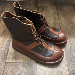 Vintage Polo Ralph Lauren Indian Brown Leather Boots Size 9.5 Made In Mexico