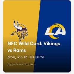 Minnesota Vikings Vs Rams VIP Club seats 2 Playoff Tickets 