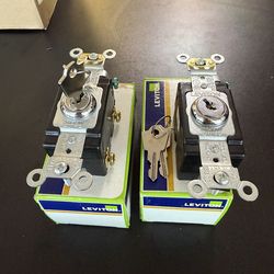 20 Amp Single-Pole Key Lock Switch, Quiet Toggle, Black, Industrial Grade and Heavy Duty $20 each