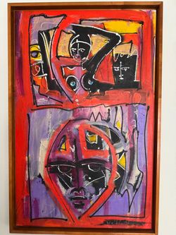 Neith Nevelson Original Acrylic on Canvas Painting.
