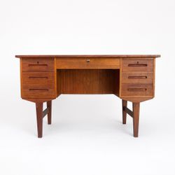 Midcentury Teak Desk Refinished 60s 70s Vintage 