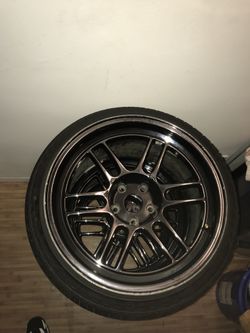 Enkei Rpf1 sbc black chrome 18x10.5 rear 18x9.5 front with tires