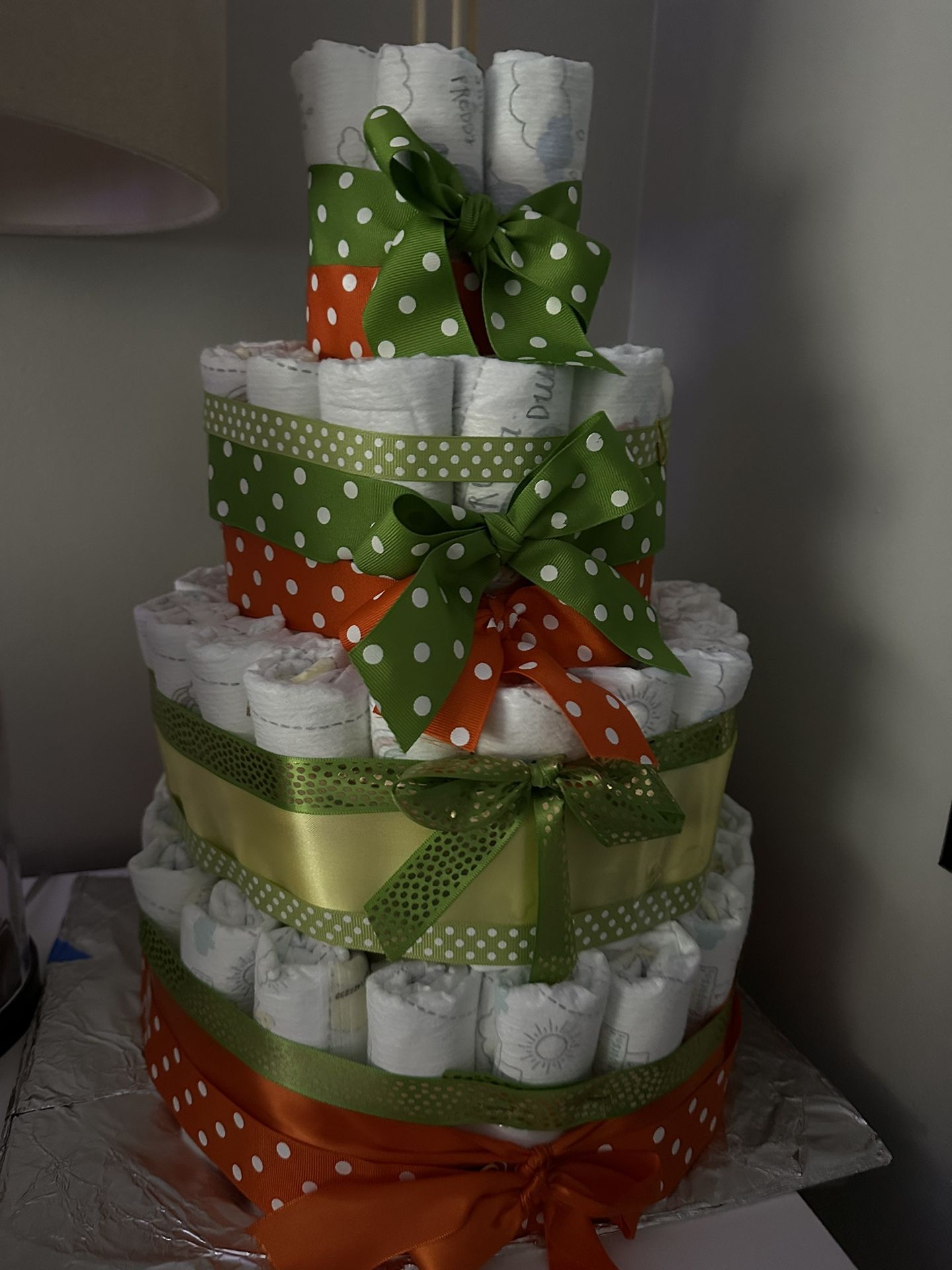 Diaper Cake And Extra Diapers Pampers Swaddles