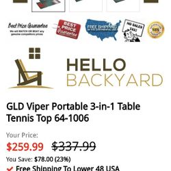 Portable 3-in-1 Table Tennis top, checkers and chess 