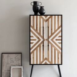 New Mahisha 50” Tall Accent Cabinet W/Reclaimed Wood Doors