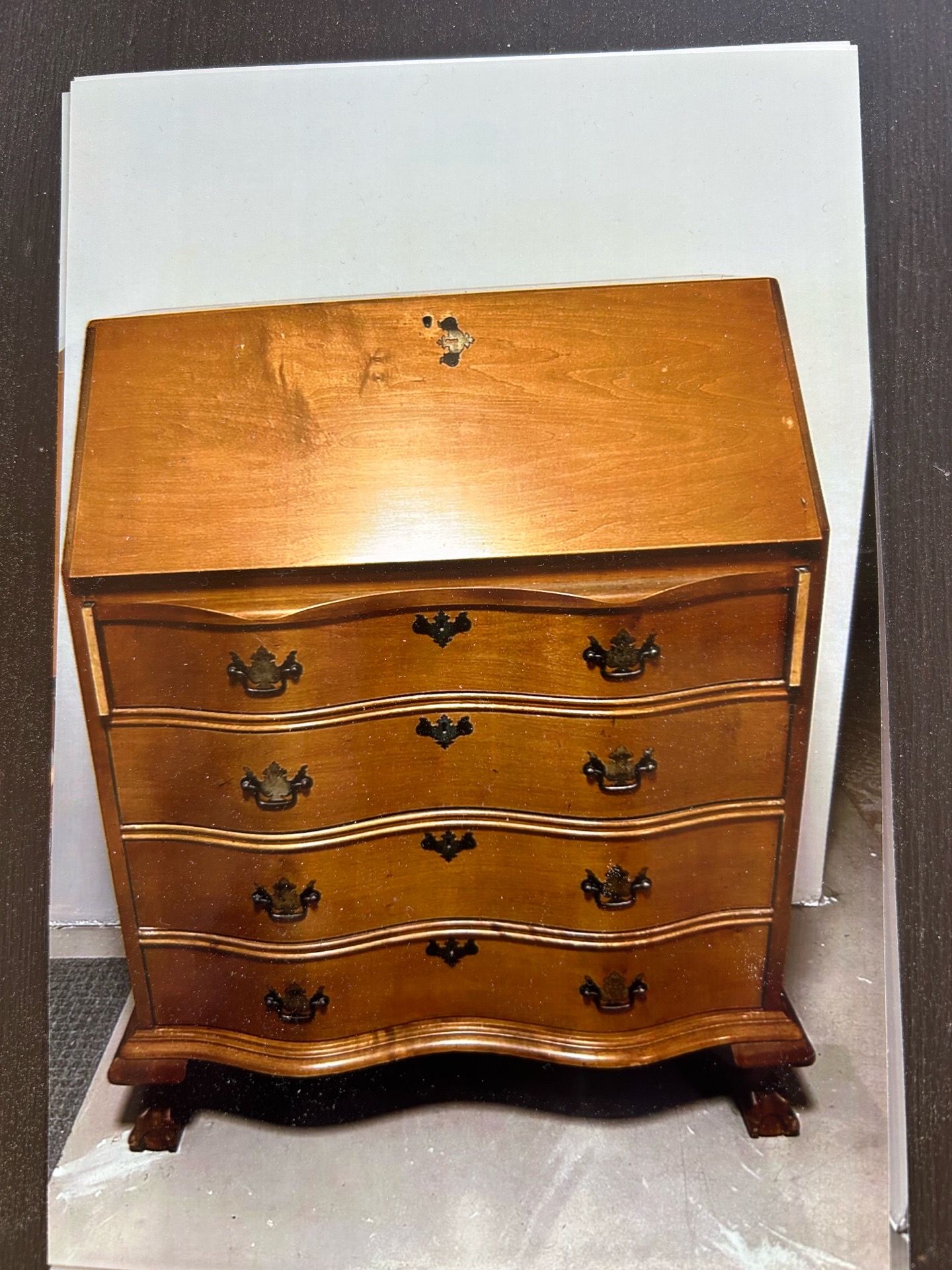 Antique Chippendale style slant front desk