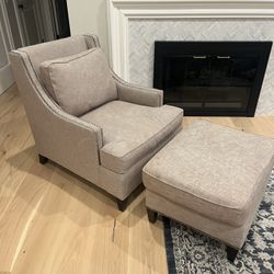 Martha Stewart Bernhardt’s Side Accent Chair With Ottoman