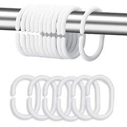 Set Of 24 Ct plastic shower curtain rings New 