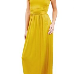 Heart & Hips Yellow Strapless Maxi Dress