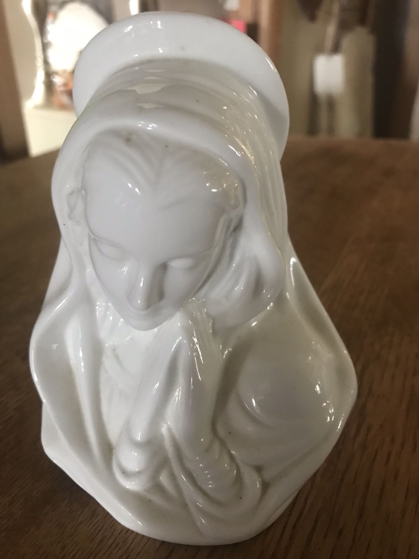 Vintage Mary Ceramic Votive Holder 