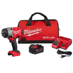 M18 FUEL 18V Lithium-Ion Brushless Cordless 1/2 in. Impact Wrench w/Friction Ring Kit w/One 5.0 Ah Battery and Bag