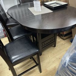 Dining Table ( Counter Height) 4 Chairs On Sale