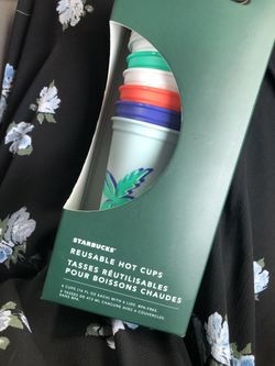 Starbucks reusable hot cups, 6 cups, summer collection, New/Never Used