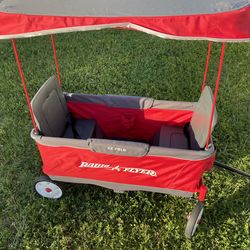 Radio Flyer EZ Fold Kids Toddler Wagon Canopy Two Seater